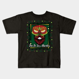 Day Of The Dead Reptile Sugar Skull Beard Kids T-Shirt